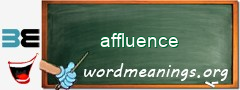 WordMeaning blackboard for affluence